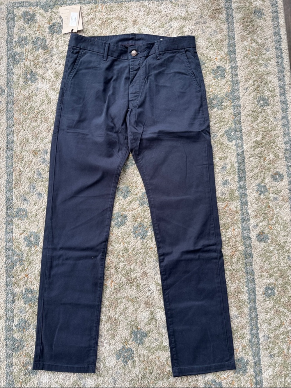 Grown & Sewn Independent Navy Cotton Twill Pants 34